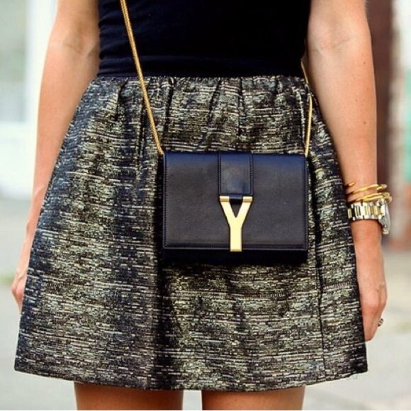 Sweewe Paris Dresses & Skirts - Metallic Black & Gold A-Line Skirt